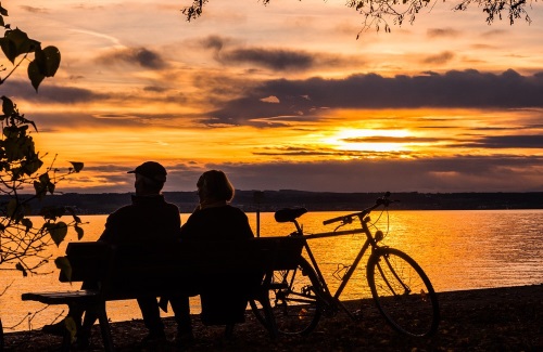 couple at a lake